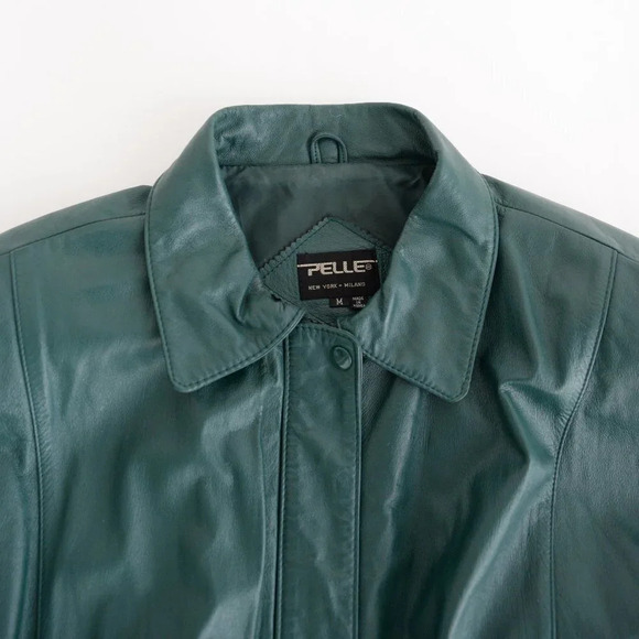 Pelle Hunter Green  Leather Bomber Jacket Med - Picture 13 of 13